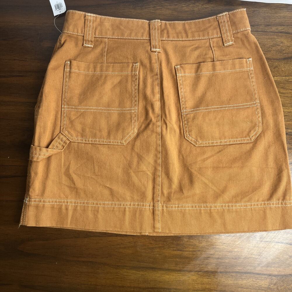 NWT Old Navy Size 2 Sly Fox Rust 100% Cotton Twill High Rise Utility Mini Skirt - Picture 5 of 12